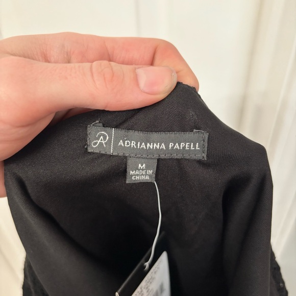 Black Lace Scallop Top | Adrianna Papell M - Picture 5 of 10